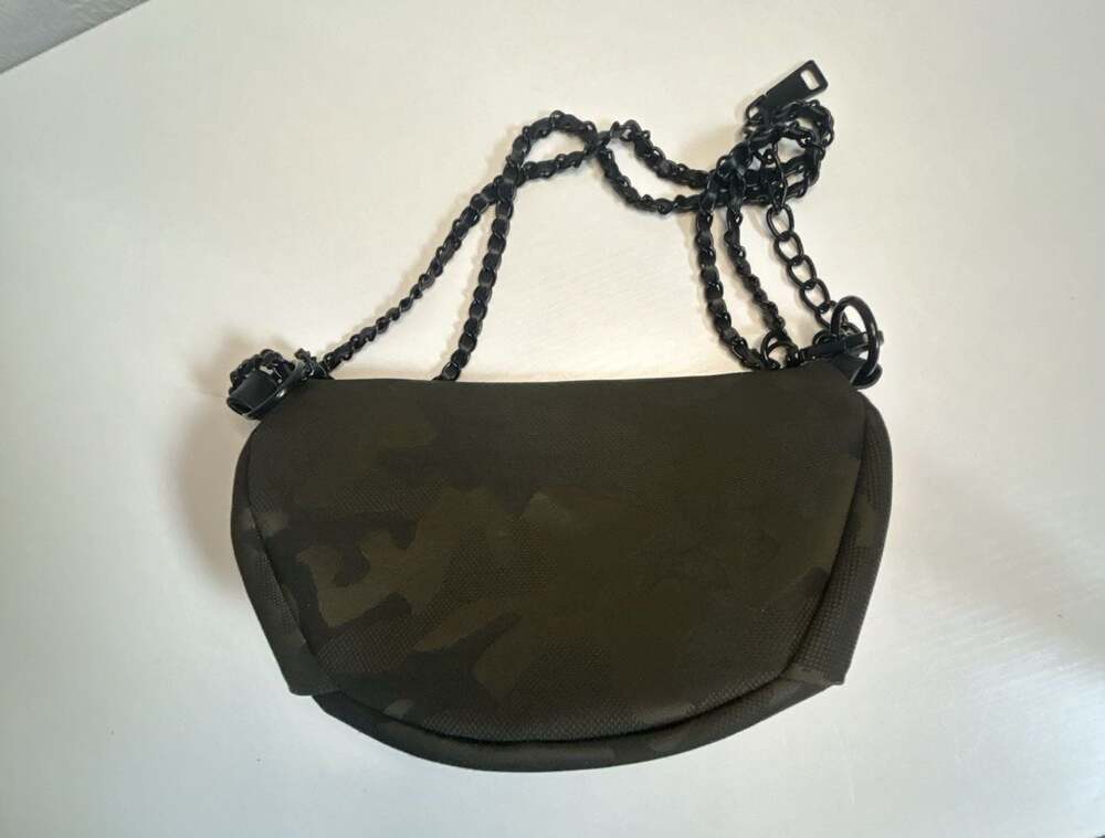 Steve Madden Camo Nylon Crossbody Sling Bag with Chain Strap - Picture 4 of 10
